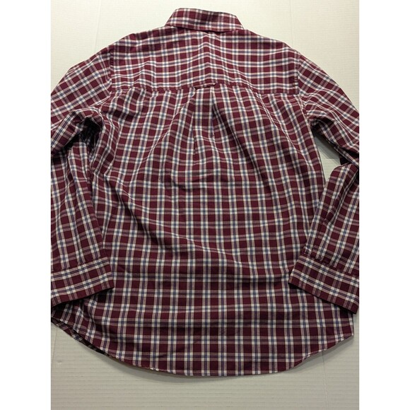 Chaps Easy Care Size M Mens red  Plaid Long Sleeve Button Down Collar Shirt - Picture 6 of 6